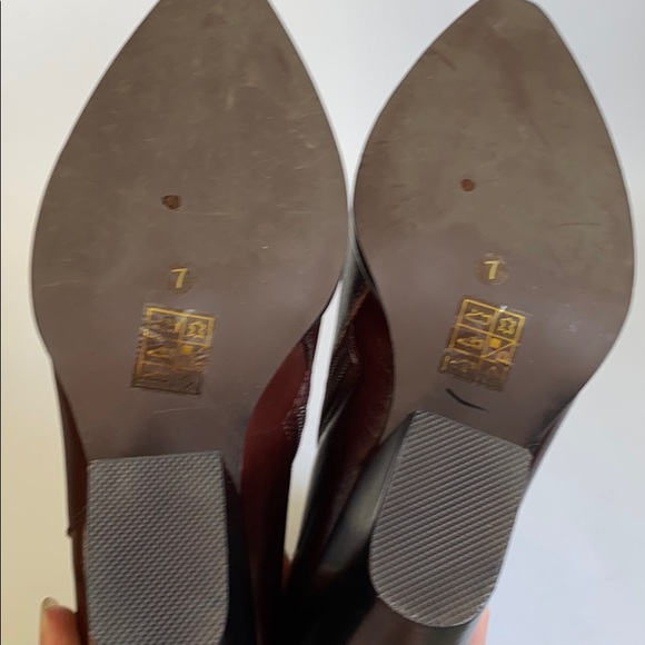 NEW Jeffrey Campbell Flynn Burgundy Boots Size 7 - Picture 15 of 16